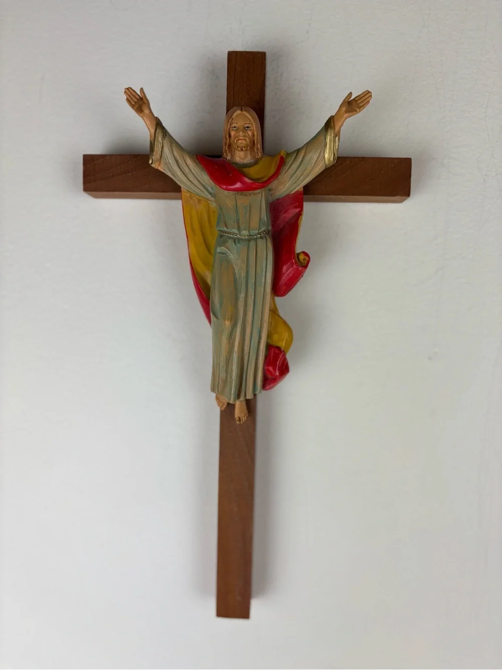Fontanini Corpus Wood Cross-10”-Crucifix w/Hand-painting Jesus/Italy
